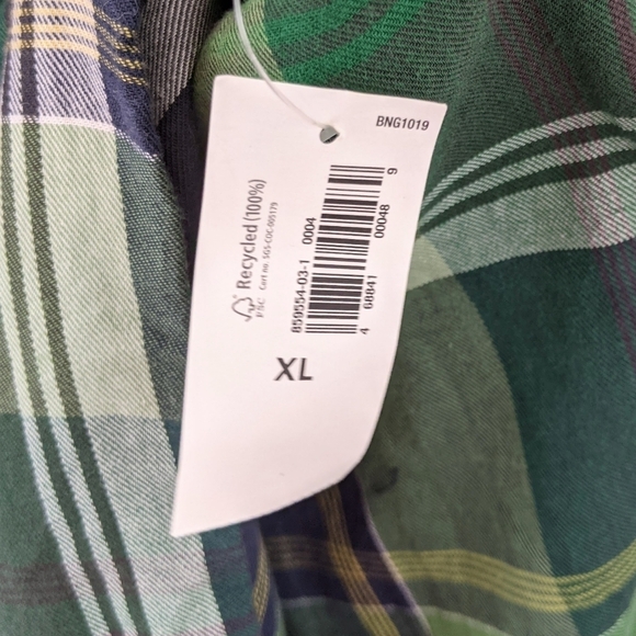 OLD NAVY Men's Blue and Green Plaid Long Sleeve Button Down Shirt Size XL NWT - Picture 5 of 8